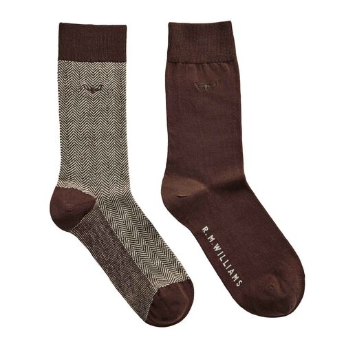 R.M. Williams Nelson Herringbone Sock 2 Pack